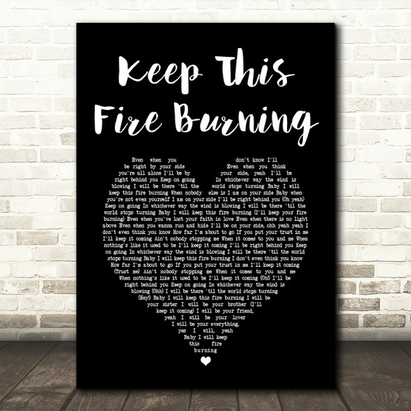 Beverley Knight Keep This Fire Burning Black Heart Song Lyric Art Print