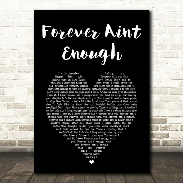 Ronan Keating Forever Aint Enough Black Heart Song Lyric Art Print