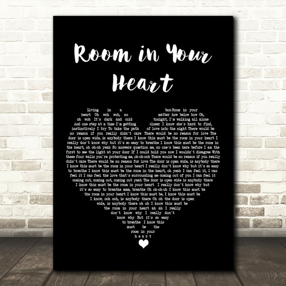 Living in a Box Room in Your Heart Black Heart Song Lyric Art Print