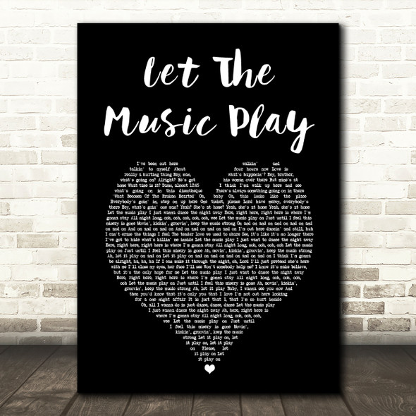 Barry White Let the Music Play Black Heart Song Lyric Art Print