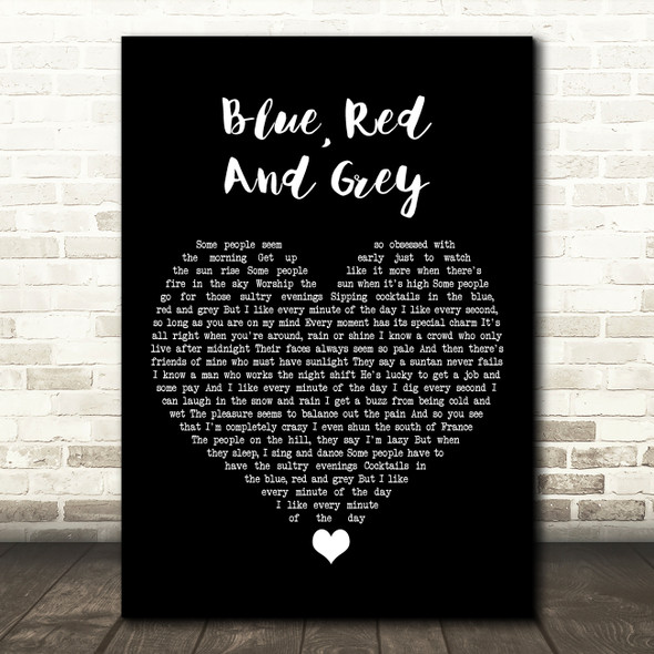 The Who Blue, Red And Grey Black Heart Song Lyric Art Print
