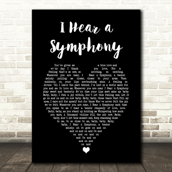 The Isley Brothers I Hear a Symphony Black Heart Song Lyric Art Print