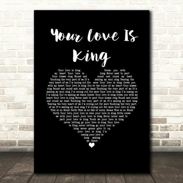 Sade Your Love Is King Black Heart Song Lyric Art Print