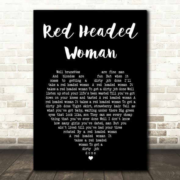 Bruce Springsteen Red Headed Woman Black Heart Song Lyric Art Print