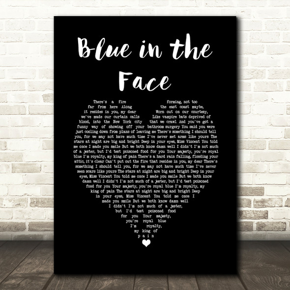 Alkaline Trio Blue in the Face Black Heart Song Lyric Art Print