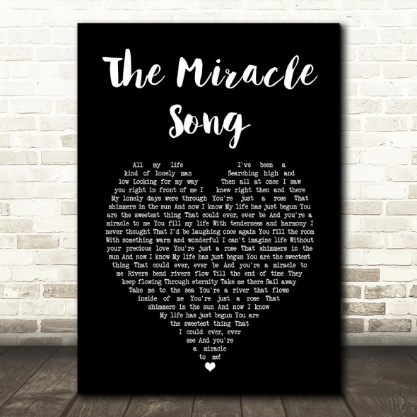 Neil Sedaka The Miracle Song Black Heart Song Lyric Art Print