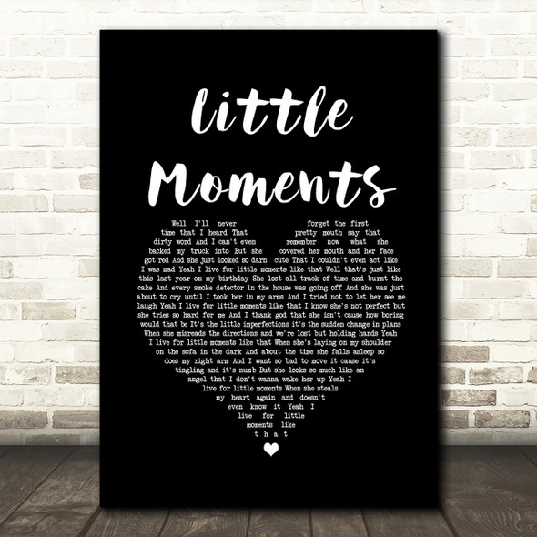 Brad Paisley Little Moments Black Heart Song Lyric Art Print