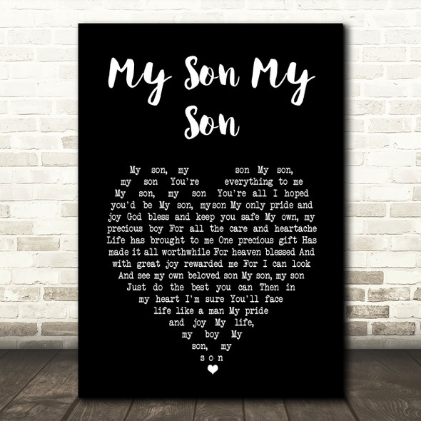 Vera Lynn My Son My Son Black Heart Song Lyric Art Print