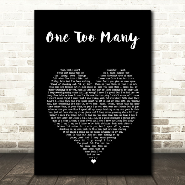 P!nk & Keith Urban One Too Many Black Heart Song Lyric Art Print