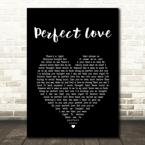 Paul Carrack Perfect Love Black Heart Song Lyric Art Print
