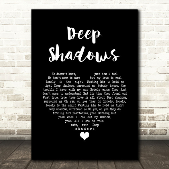 Little Ann Deep Shadows Black Heart Song Lyric Art Print