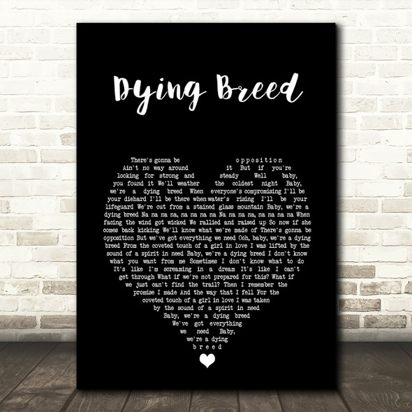 The Killers Dying Breed Black Heart Song Lyric Art Print