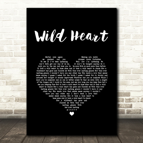 Mumford & Sons Wild Heart Black Heart Song Lyric Art Print