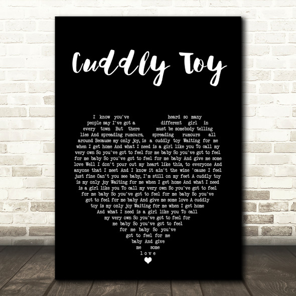 Roachford Cuddly Toy Black Heart Song Lyric Art Print