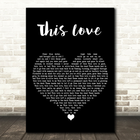 Taylor Swift This Love Black Heart Song Lyric Art Print