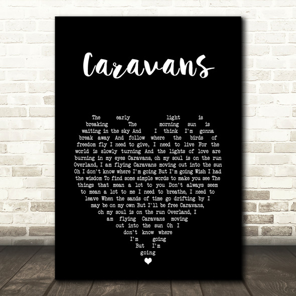 Barbara Dickson Caravans Black Heart Song Lyric Art Print