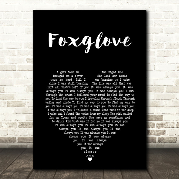 Murder by Death Foxglove Black Heart Song Lyric Art Print