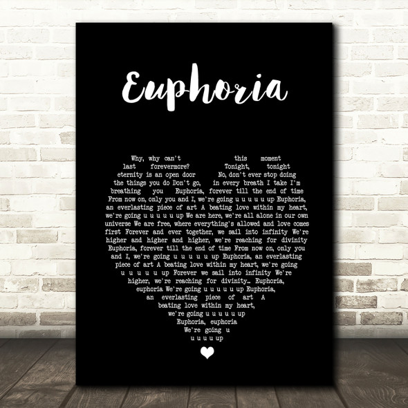 Loreen Euphoria Black Heart Song Lyric Art Print