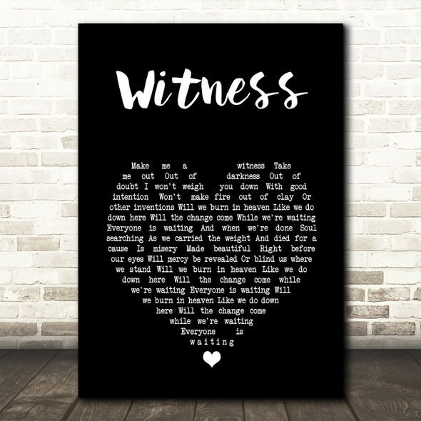 Sarah McLachlan Witness Black Heart Song Lyric Art Print