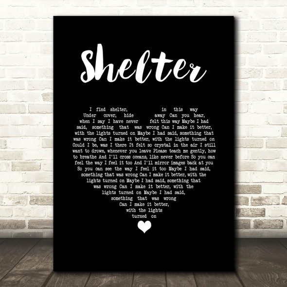 The xx Shelter Black Heart Song Lyric Art Print