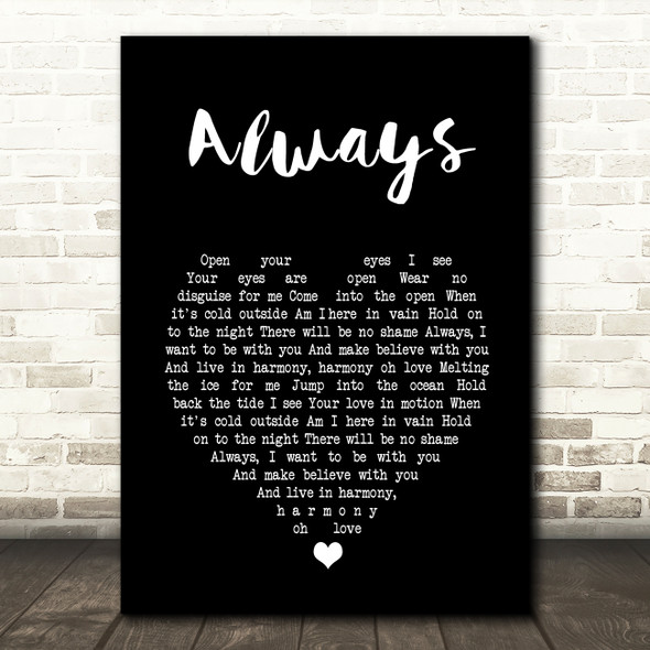 Erasure Always Black Heart Song Lyric Art Print