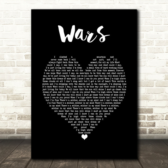 The Strumbellas Wars Black Heart Song Lyric Art Print