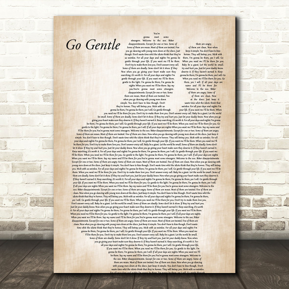 Robbie Williams Go Gentle Father & Baby Song Lyric Art Print