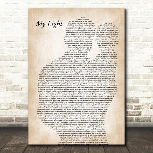Sully Erna My Light Father & Baby Song Lyric Art Print