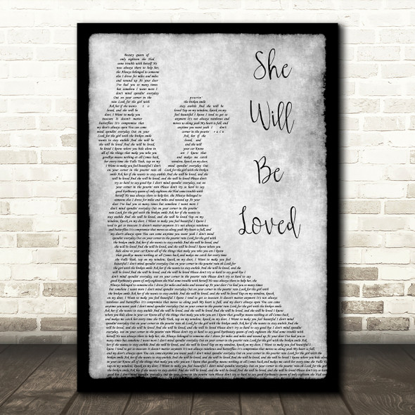 Maroon 5 She Will Be Loved Grey Man Lady Dancing Song Lyric Art Print