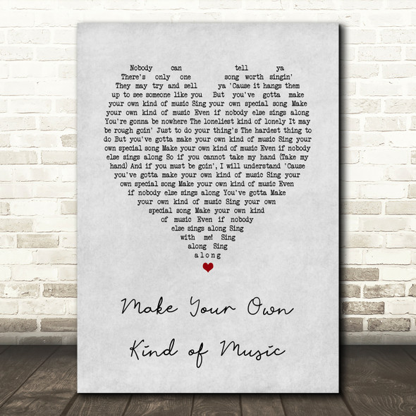 Paloma Faith Make Your Own Kind of Music Grey Heart Song Lyric Art Print