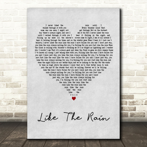 Clint Black Like The Rain Grey Heart Song Lyric Art Print