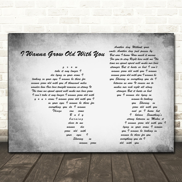 Westlife I Wanna Grow Old With You Man Lady Couple Grey Song Lyric Art Print