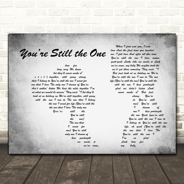 Shania Twain Youre Still the One Man Lady Couple Grey Song Lyric Art Print