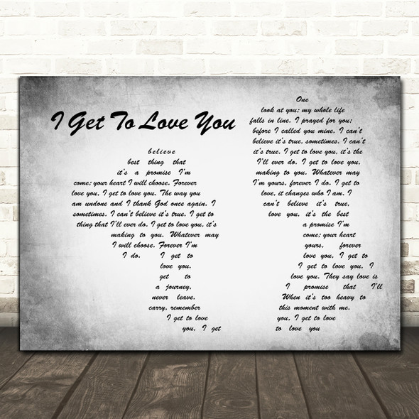 Ruelle I Get To Love You Man Lady Couple Grey Song Lyric Art Print