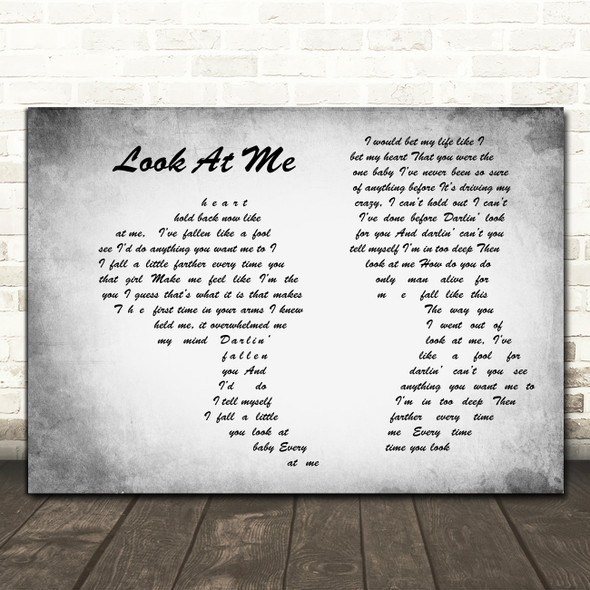 Alan Jackson Look At Me Man Lady Couple Grey Song Lyric Art Print