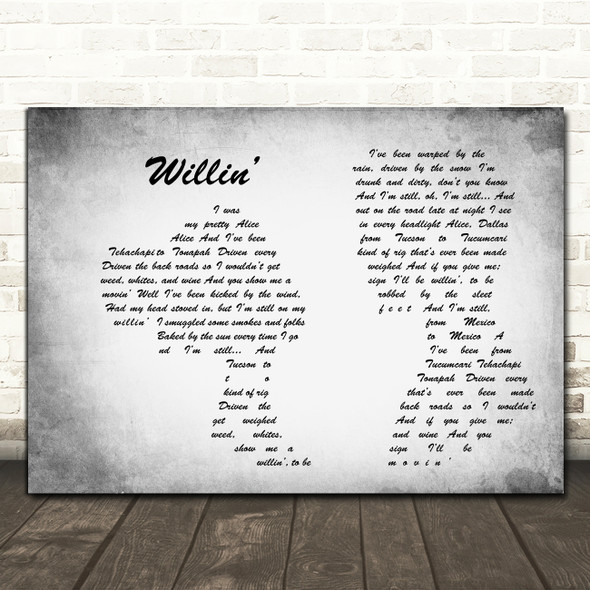 Little Feat Willin Man Lady Couple Grey Song Lyric Art Print