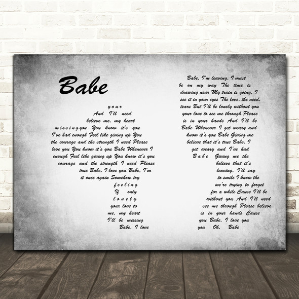 Styx Babe Man Lady Couple Grey Song Lyric Art Print