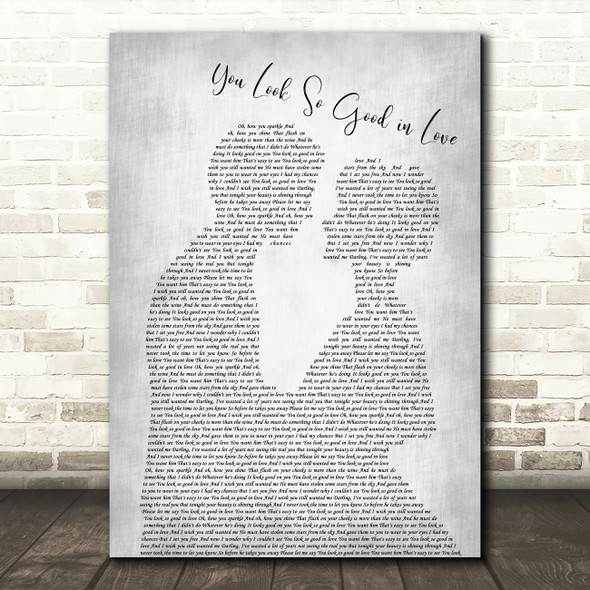 George Strait You Look So Good in Love Man Lady Bride Groom Wedding Grey Song Lyric Art Print