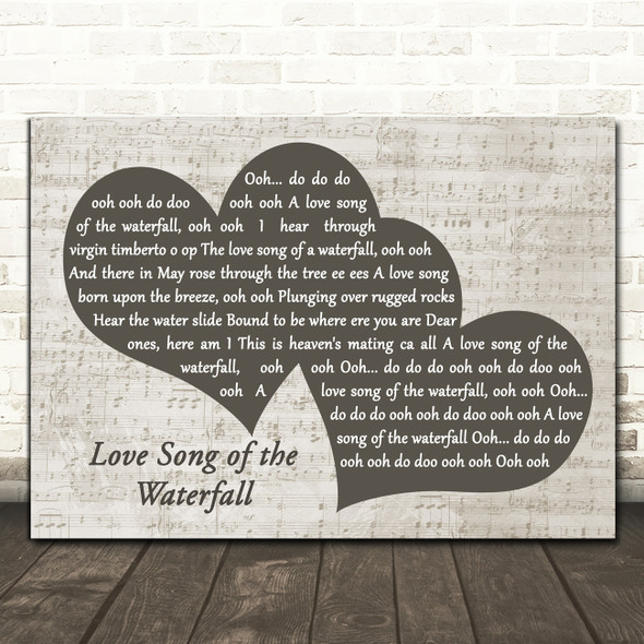 Slim Whitman Love Song of the Waterfall Landscape Music Script Two Hearts Song Lyric Art Print