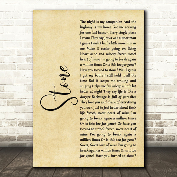 Whiskey Myers Stone Rustic Script Song Lyric Art Print