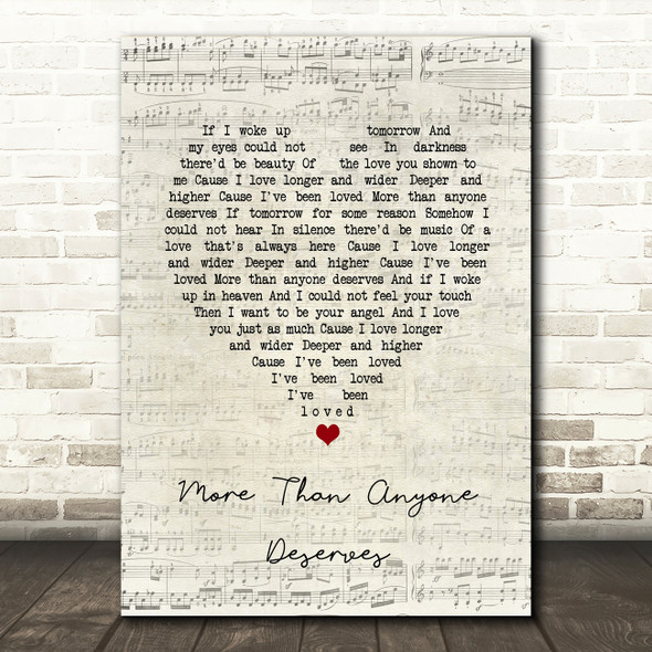 LeAnn Rimes More Than Anyone Deserves Script Heart Song Lyric Art Print