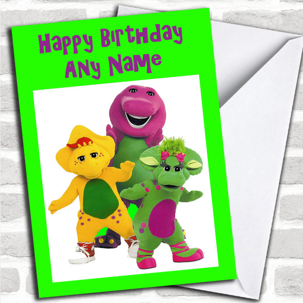 Barney Green Personalized Birthday Card