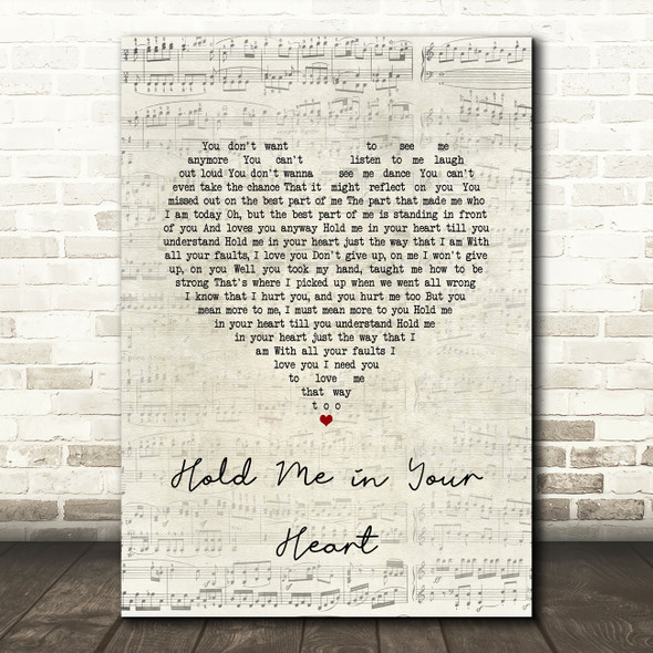 Billy Porter Hold Me in Your Heart Script Heart Song Lyric Art Print