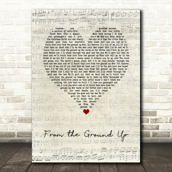 Caleb + Kelsey From the Ground Up Script Heart Song Lyric Art Print