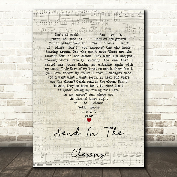 Cleo Laine Send In The Clowns Script Heart Song Lyric Art Print