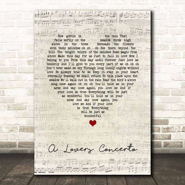 The Toys A Lovers Concerto Script Heart Song Lyric Art Print