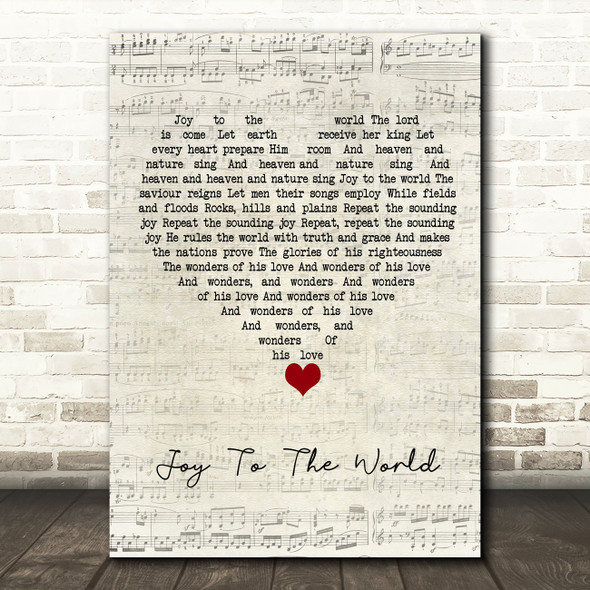 The Supremes Joy To The World Script Heart Song Lyric Art Print
