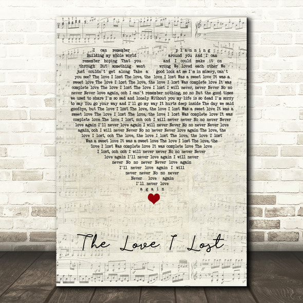 Sybil The Love I Lost Script Heart Song Lyric Art Print