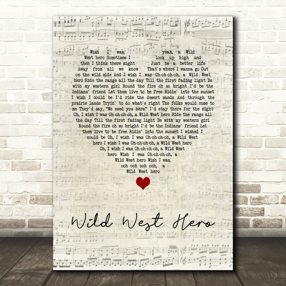 Electric Light Orchestra Wild West Hero Script Heart Song Lyric Art Print