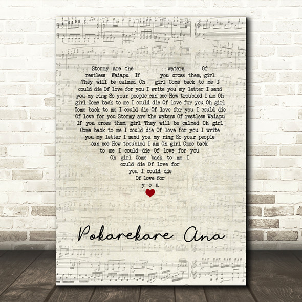 Hayley Westenra Pokarekare Ana Script Heart Song Lyric Art Print